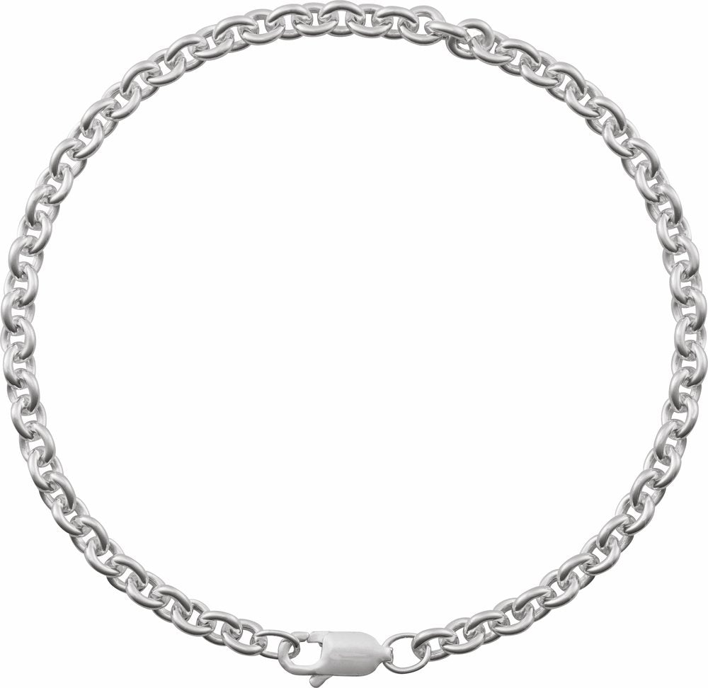 Sterling Silver 4 mm Cable 7" Chain