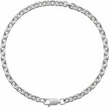 Sterling Silver 4 mm Cable 7" Chain