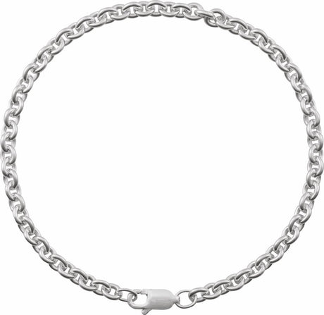 Sterling Silver 4 mm Cable 7" Chain
