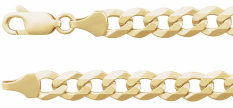 14K Yellow Gold 7 mm Curb 8" Chain