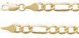14K Yellow 5.1 mm Figaro 8" Chain