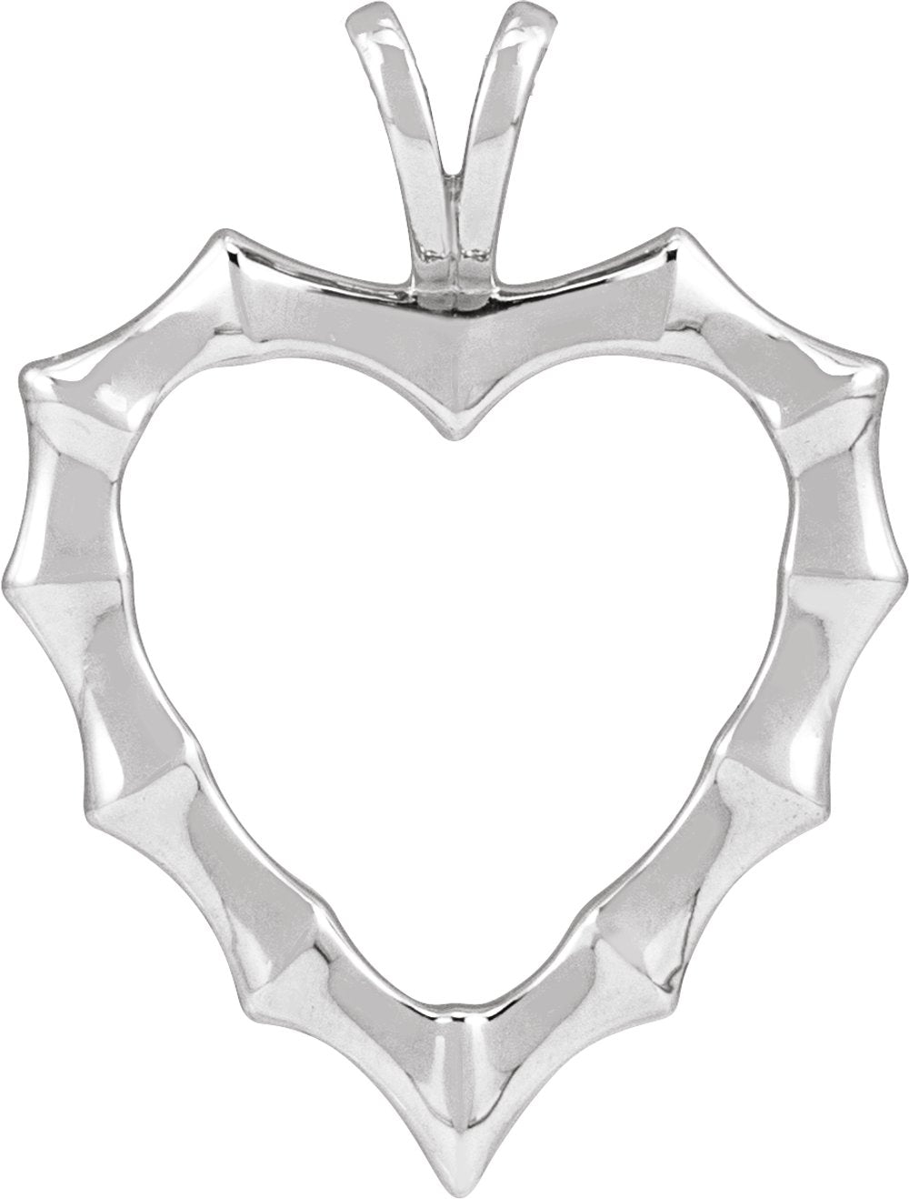 Sterling Silver Bamboo Heart Pendant