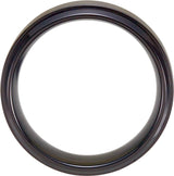 Black Titanium 9 mm Beveled Stepped-Edge Band