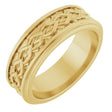 14K Yellow 7 mm Double Stepped-Edge Sculptural Flat Band Size 10