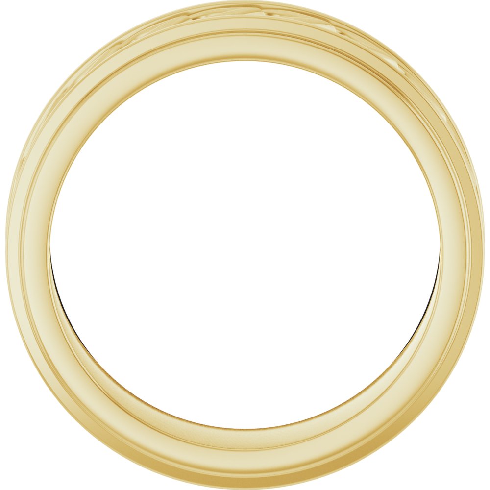14K Yellow 7 mm Double Stepped-Edge Sculptural Flat Band