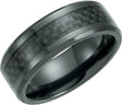 Black Titanium 8 mm Beveled-Edge Carbon Fiber Inlay Band Size 8