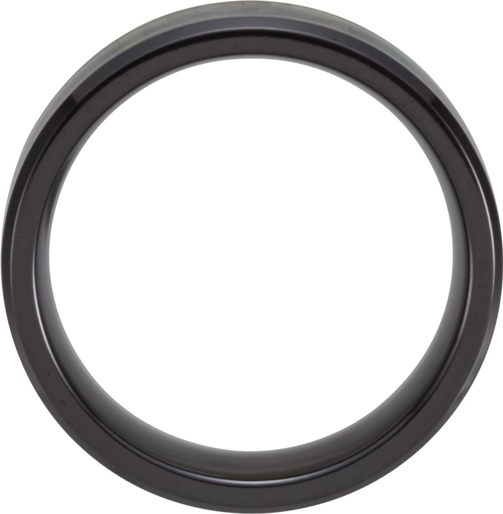 Black Titanium 8 mm Beveled-Edge Carbon Fiber Inlay Band Size 8