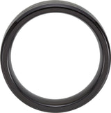 Black Titanium 8 mm Beveled-Edge Carbon Fiber Inlay Band Size 8