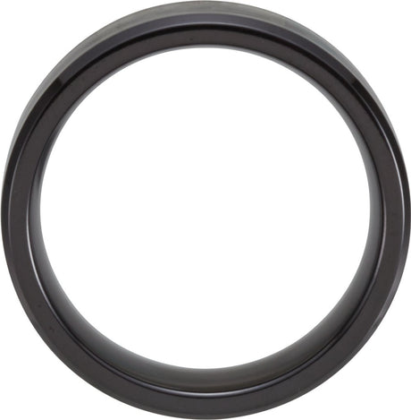 Black Titanium 8 mm Beveled-Edge Carbon Fiber Inlay Band Size 8