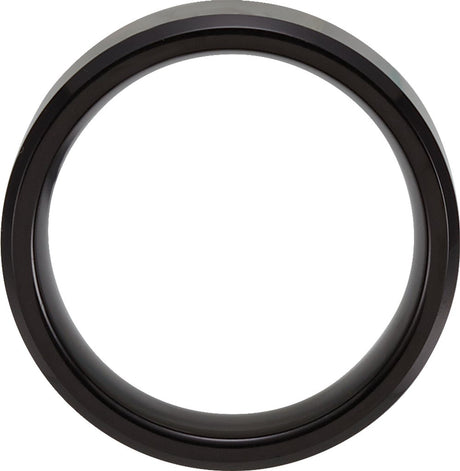 Black PVD Tungsten 8.3 mm Beveled-Edge Inlay Band