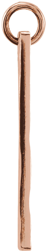 14K Rose Gold Be Posh® Engravable Rectangle Pendant