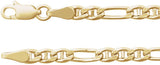 14K Yellow Gold 3.95 mm Hollow Anchor 20" Chain