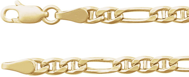 14K Yellow Gold 3.95 mm Hollow Anchor 20" Chain
