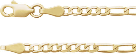 14K Yellow Gold 2.5 mm Figaro 18" Chain