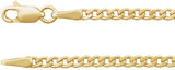 14K Yellow Gold 2.35 mm Curb 18" Chain