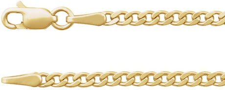14K Yellow Gold 2.35 mm Curb 24" Chain