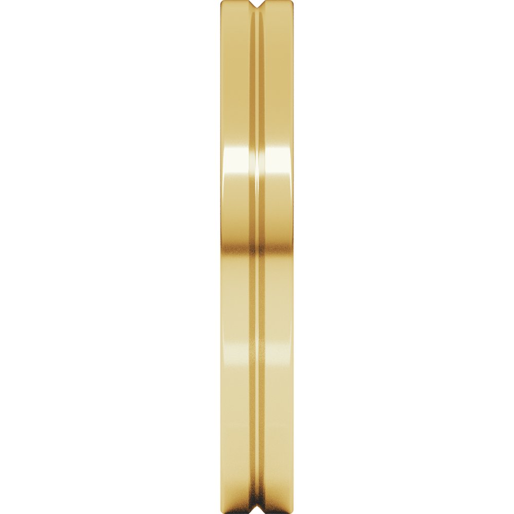 10K Yellow Gold 3 mm Grooved Comfort-Fit Flat Band Size 7