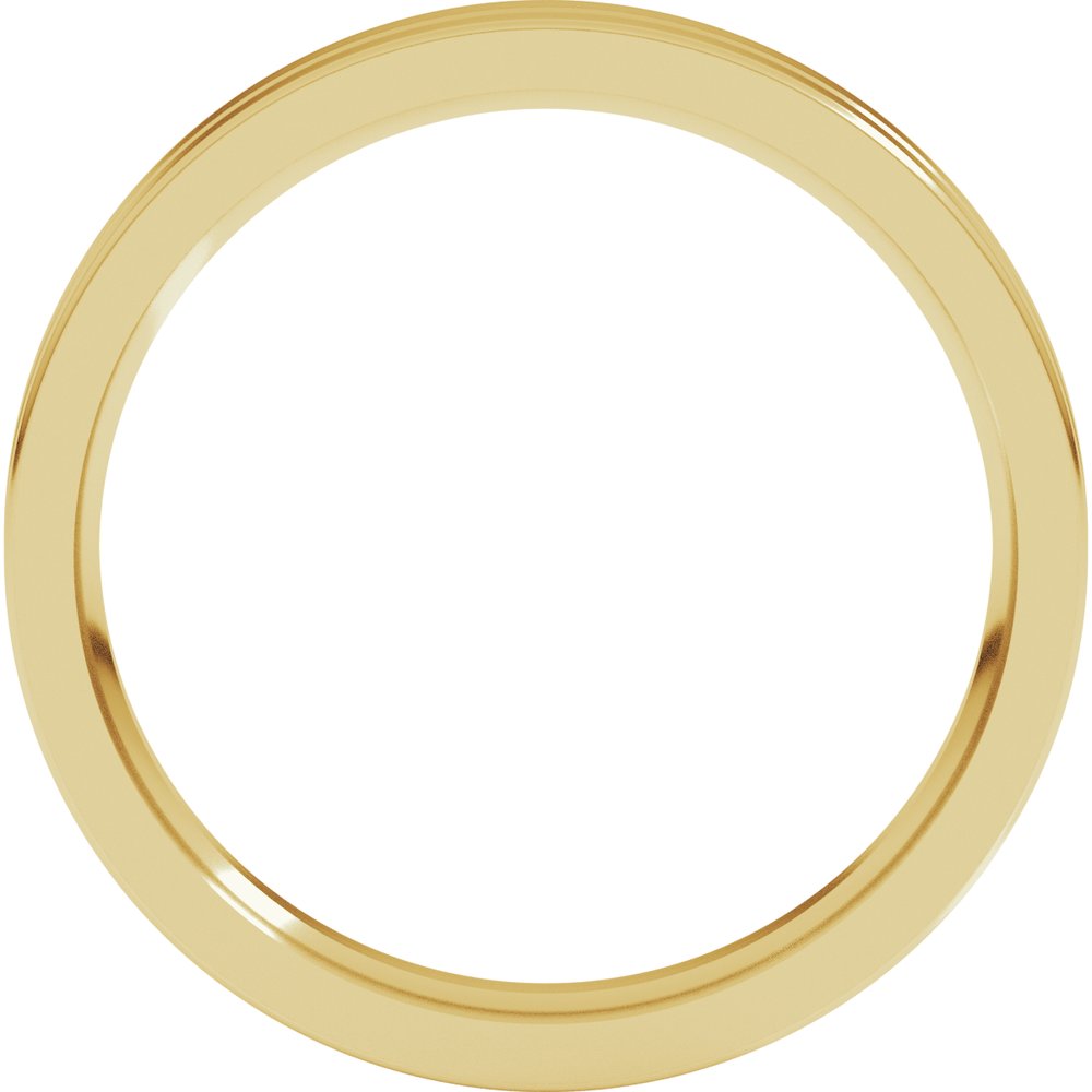 10K Yellow Gold 3 mm Grooved Comfort-Fit Flat Band Size 7