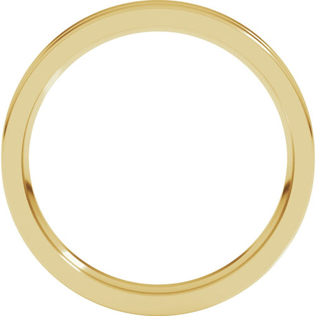10K Yellow Gold 3 mm Grooved Comfort-Fit Flat Band Size 7