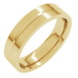 10K Yellow Gold 5 mm Grooved Comfort-Fit Flat Band Size 9