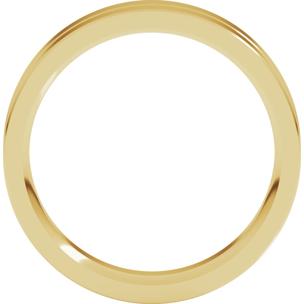 10K Yellow Gold 5 mm Grooved Comfort-Fit Flat Band Size 9