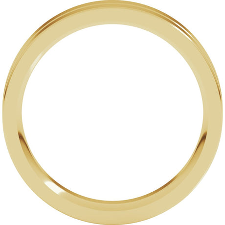 10K Yellow Gold 5 mm Grooved Comfort-Fit Flat Band Size 9
