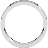 14K White Gold 5 mm Grooved Comfort-Fit Flat Band Size 7