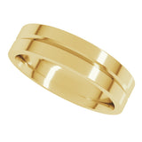 10K Yellow Gold 5 mm Grooved Comfort-Fit Flat Band Size 9