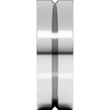 14K White Gold 7 mm Grooved Comfort-Fit Flat Band Size 11