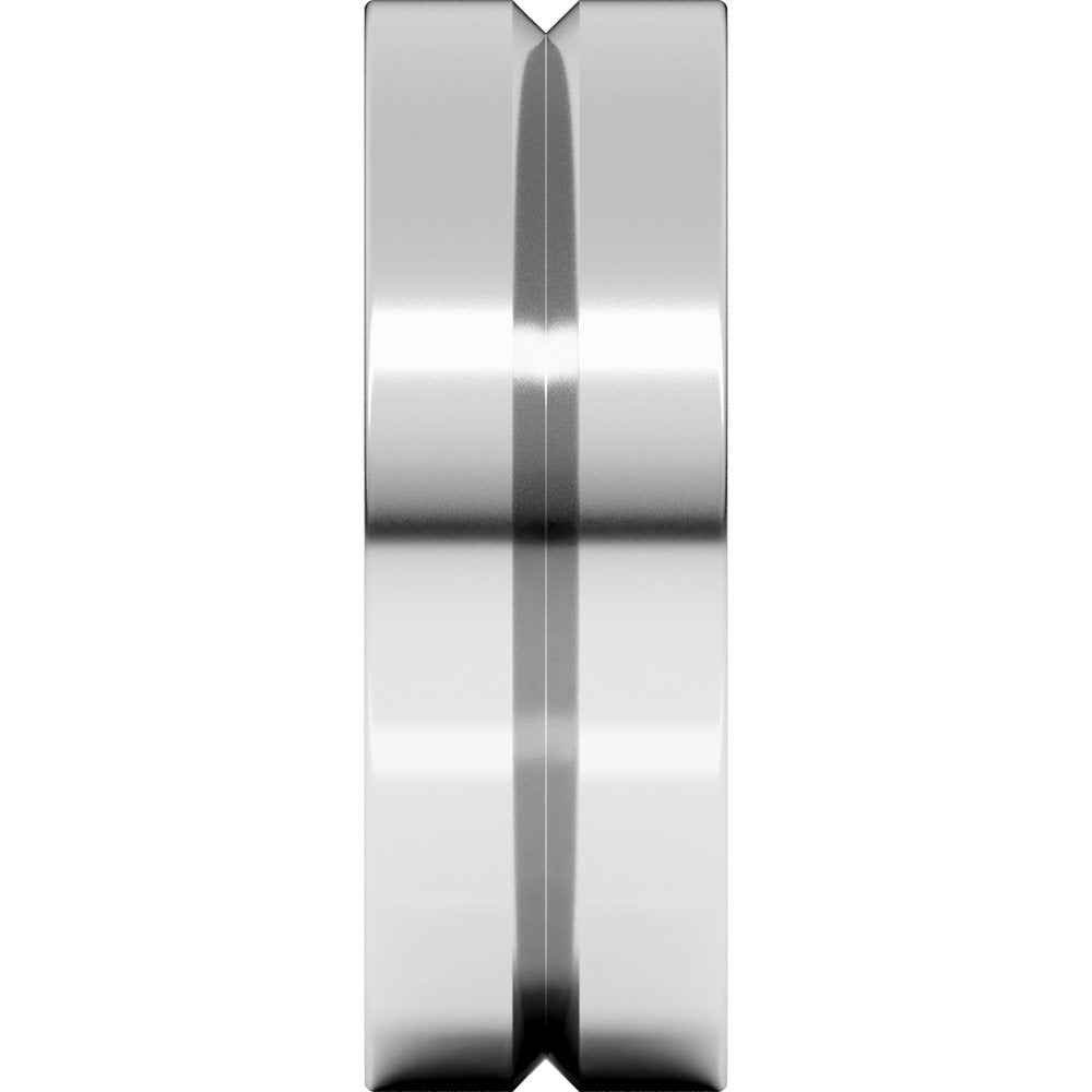 14K White Gold 7 mm Grooved Comfort-Fit Flat Band Size 11