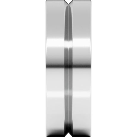 14K White Gold 7 mm Grooved Comfort-Fit Flat Band Size 11
