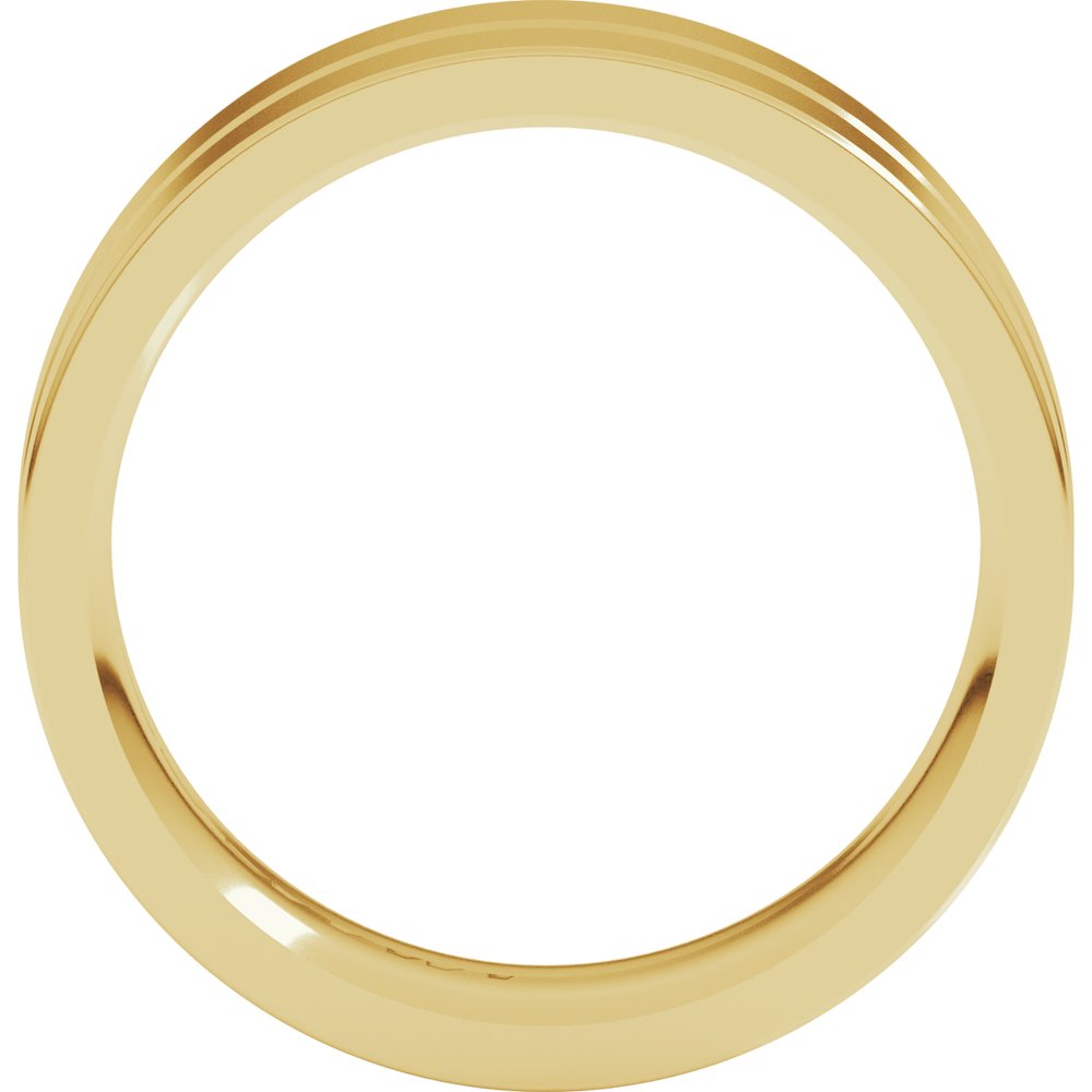 14K Yellow Gold 7 mm Grooved Comfort-Fit Flat Band Size 10