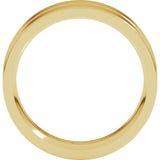 14K Yellow Gold 7 mm Grooved Comfort-Fit Flat Band Size 10