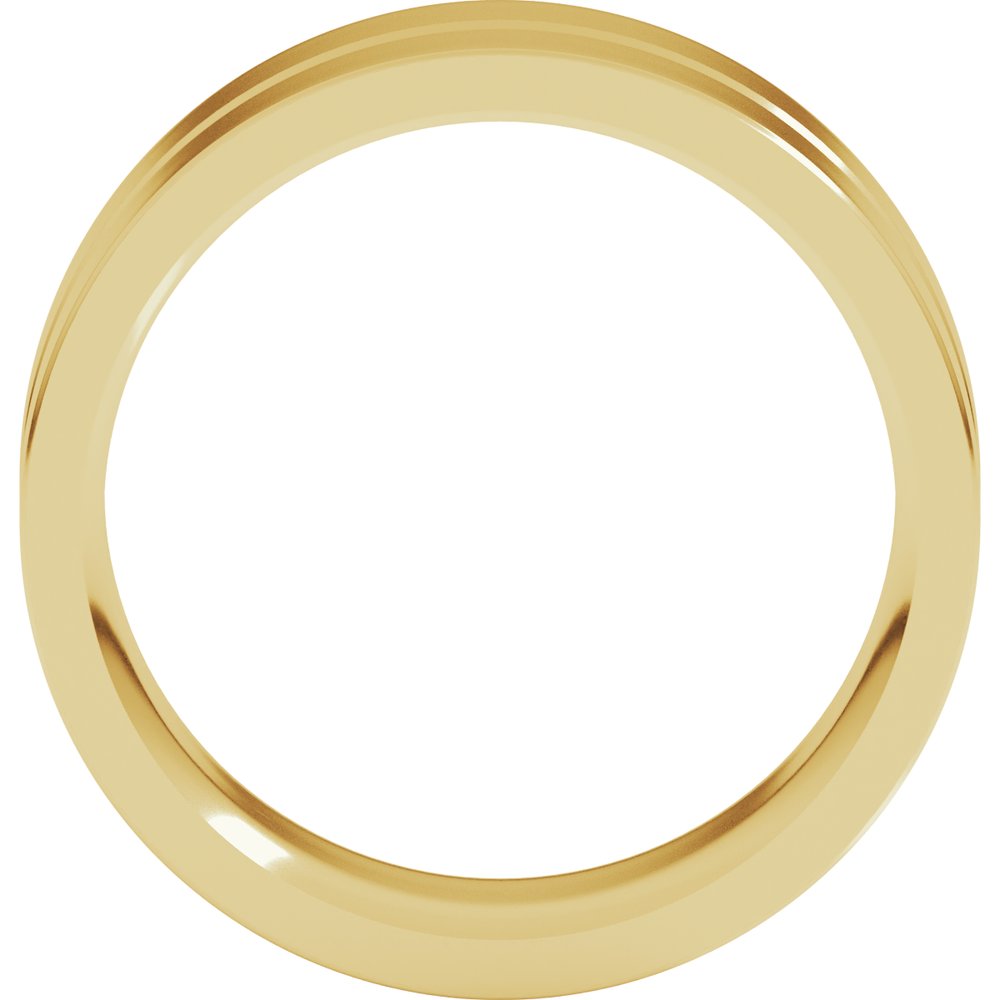 10K Yellow Gold 8 mm Grooved Comfort-Fit Flat Band Size 8.5