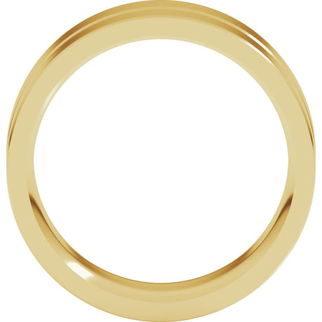 18K Yellow Gold 8 mm Grooved Comfort-Fit Flat Band Size 11