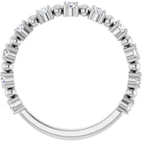 14K White Gold 1/3 CTW Natural Diamond Bead Anniversary Band