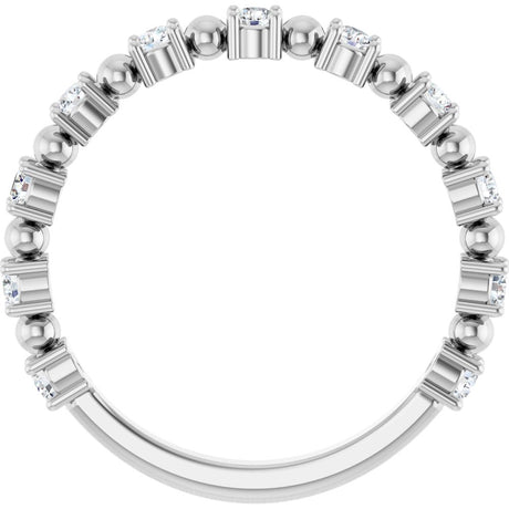 14K White Gold 1/3 CTW Natural Diamond Bead Anniversary Band