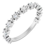 14K White Gold 1/3 CTW Natural Diamond Bead Anniversary Band
