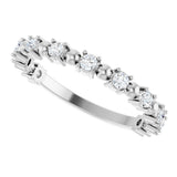 14K White Gold 1/3 CTW Natural Diamond Bead Anniversary Band