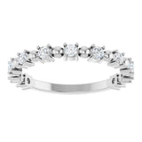 14K White Gold 1/3 CTW Natural Diamond Bead Anniversary Band