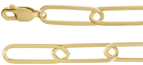 14K Yellow Gold 6.2 mm Paperclip-Style 18" Chain