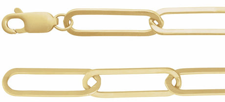 14K Yellow 6.2 mm Paperclip-Style 20" Chain