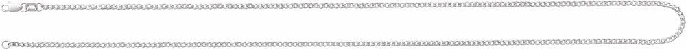 14K White Gold 1.95 mm Curb 18" Chain