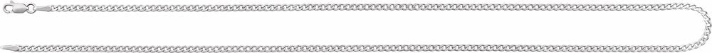 14K White Gold 2.35 mm Curb 20" Chain