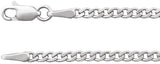 14K White Gold 2.35 mm Curb 20" Chain