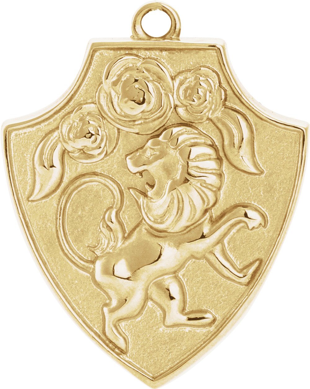 10K Yellow Lion Shield Dangle