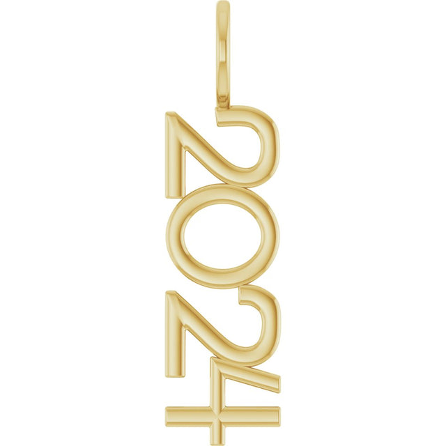 14K Yellow Gold 2024 Year Charm/Pendant