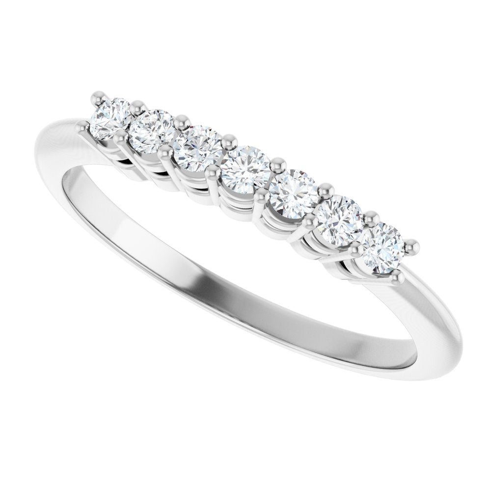 14K White 1/5 CTW Lab-Grown Diamond 7-Stone Anniversary Band