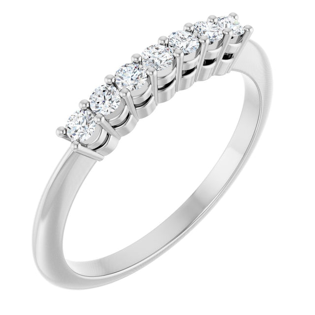 14K White 1/5 CTW Lab-Grown Diamond 7-Stone Anniversary Band