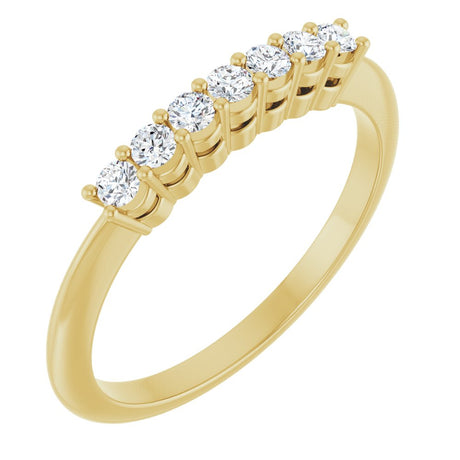 14K Yellow 1/5 CTW Lab-Grown Diamond 7-Stone Anniversary Band